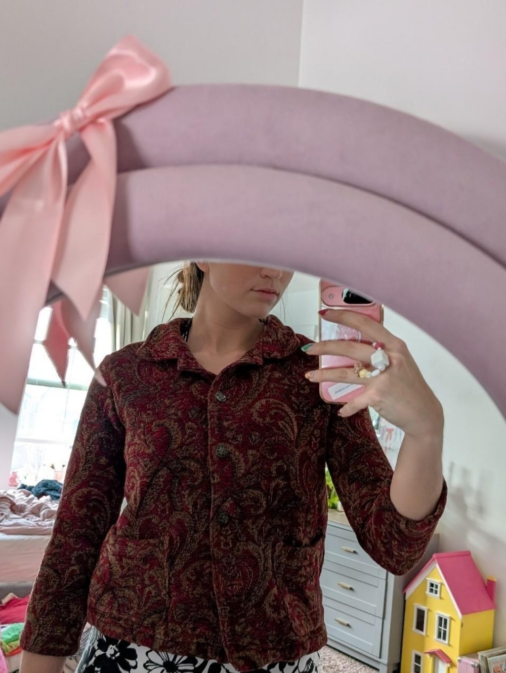 Elegant Vintage Paisley Women's Carpet Jacket Size Small